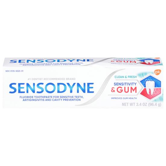 Sensodyne Sensitivity & Gum Clean & Fresh Toothpaste (3.4 oz)