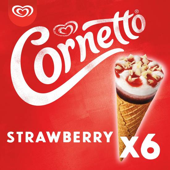 SAVE £1.25 Cornetto Strawberry Ice Cream Cones 6x90ml