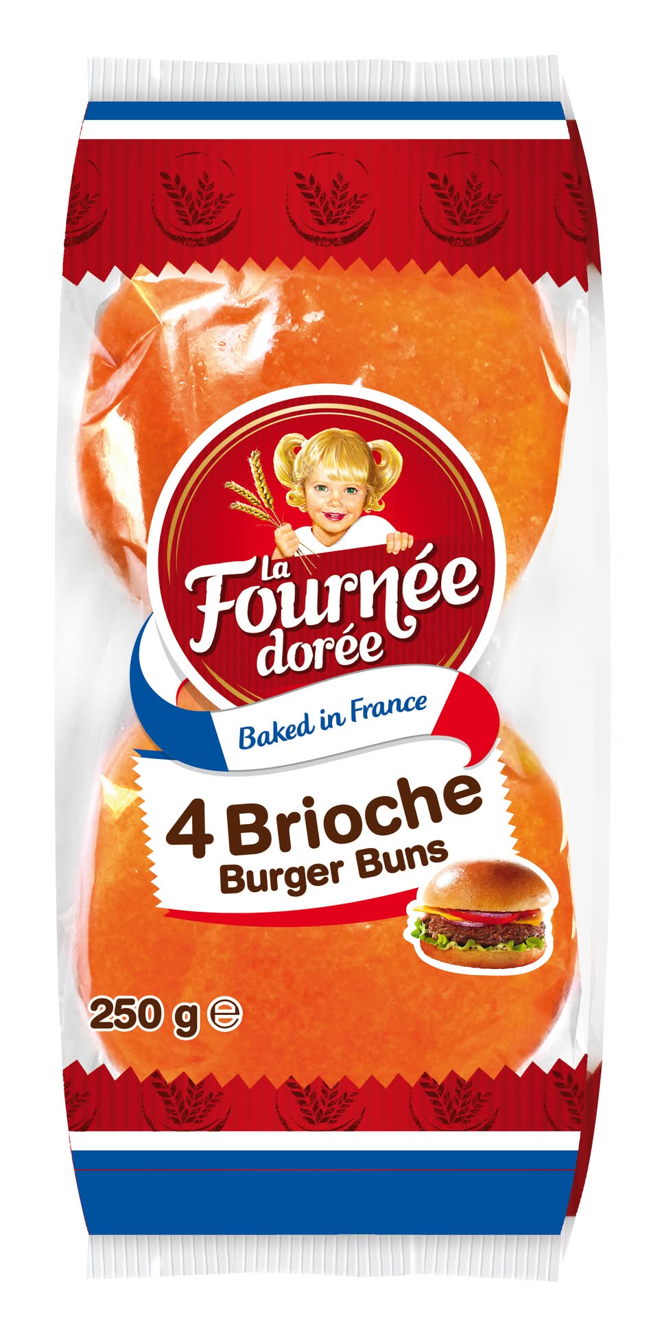 La Fournée dorée Brioche Burger Buns (250g, 4 pack)