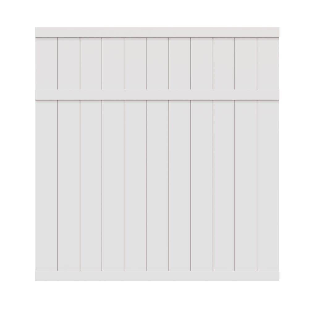 Freedom Brighton 6-ft H x 6-ft W White Privacy Vinyl Flat-top Fence Panel (Assembled) | 73008781