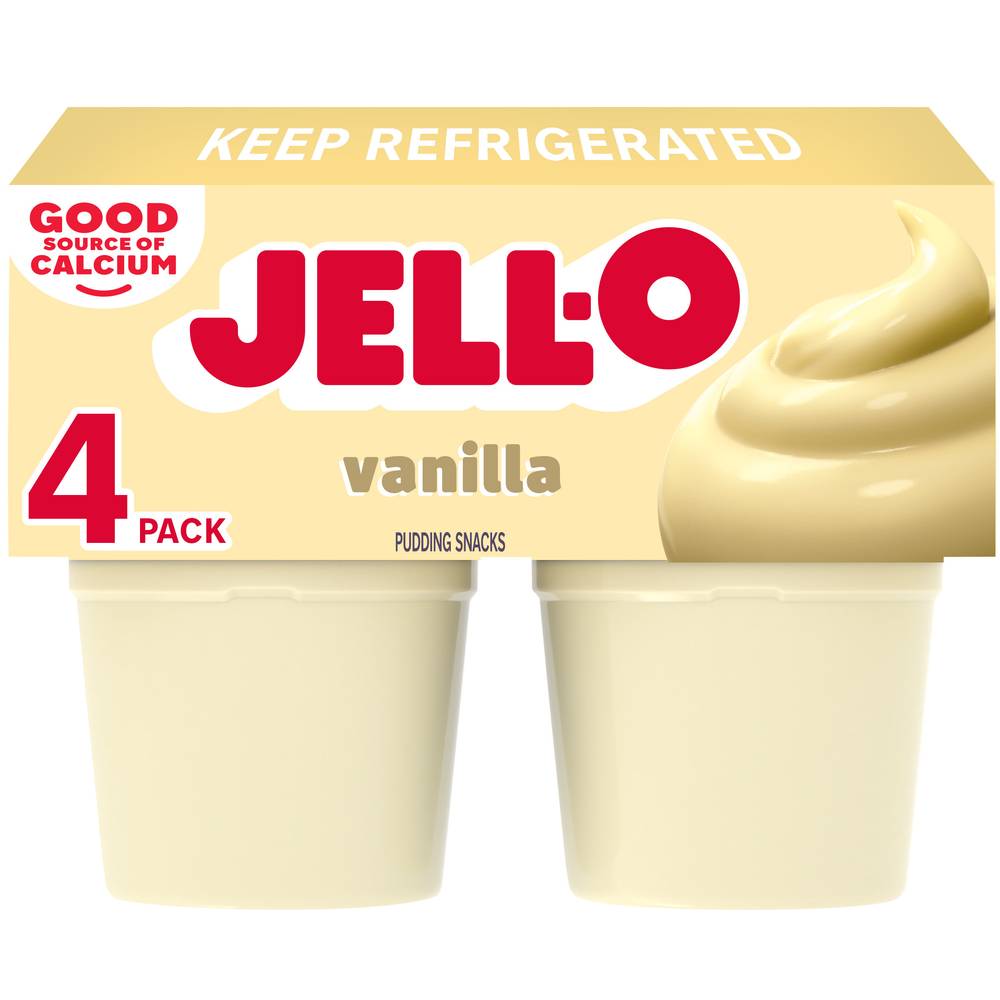 Jell-O Vanilla Flavor Pudding Snacks (4 ct)