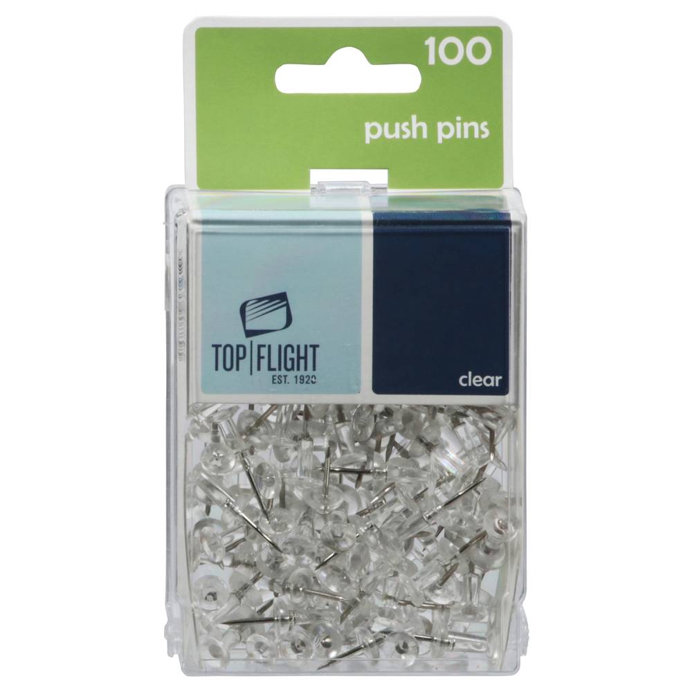 Top Flight Clear Push Pins (100 ct)