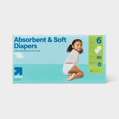 up&up Superabsorb Disposable Diapers, Size 6 (96 ct)
