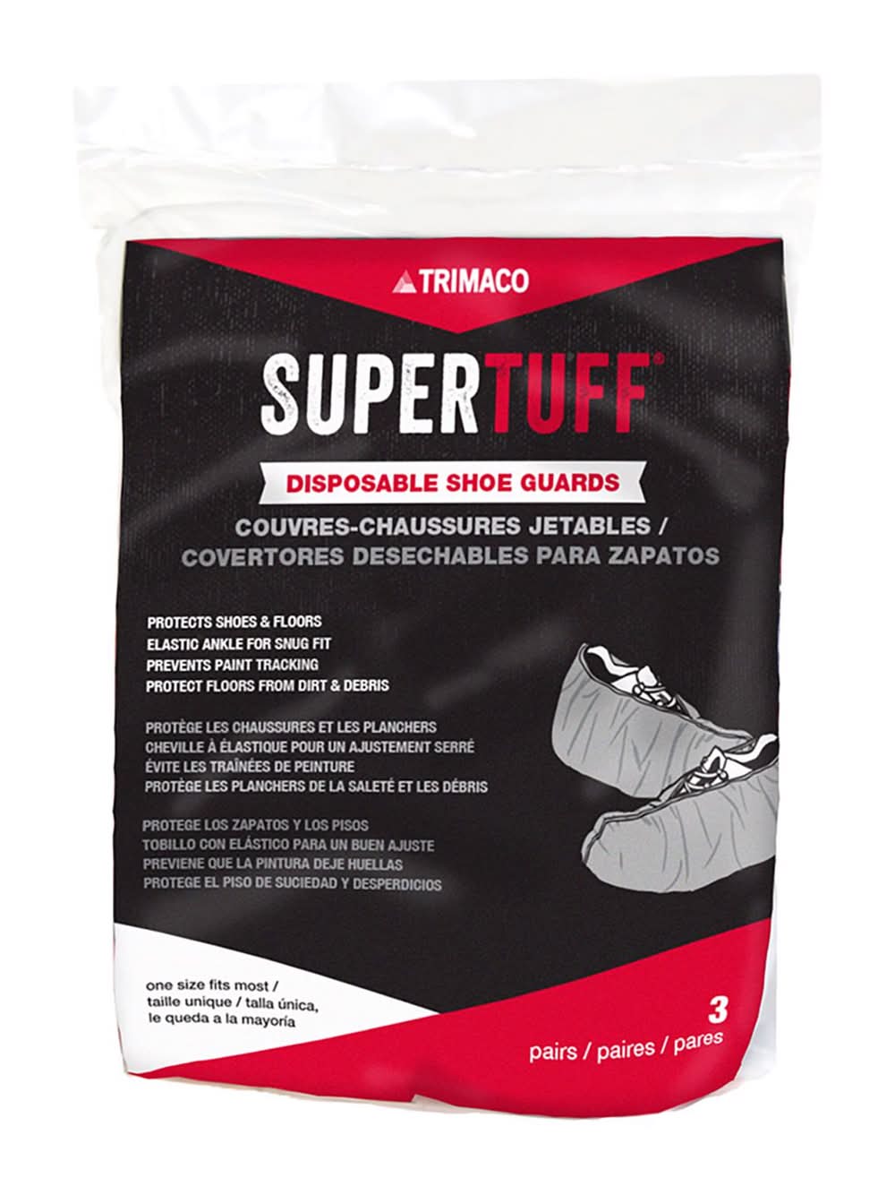 Supertuff Polypropylene Shoe Guards Blue One Size Fits Most 3 Pk