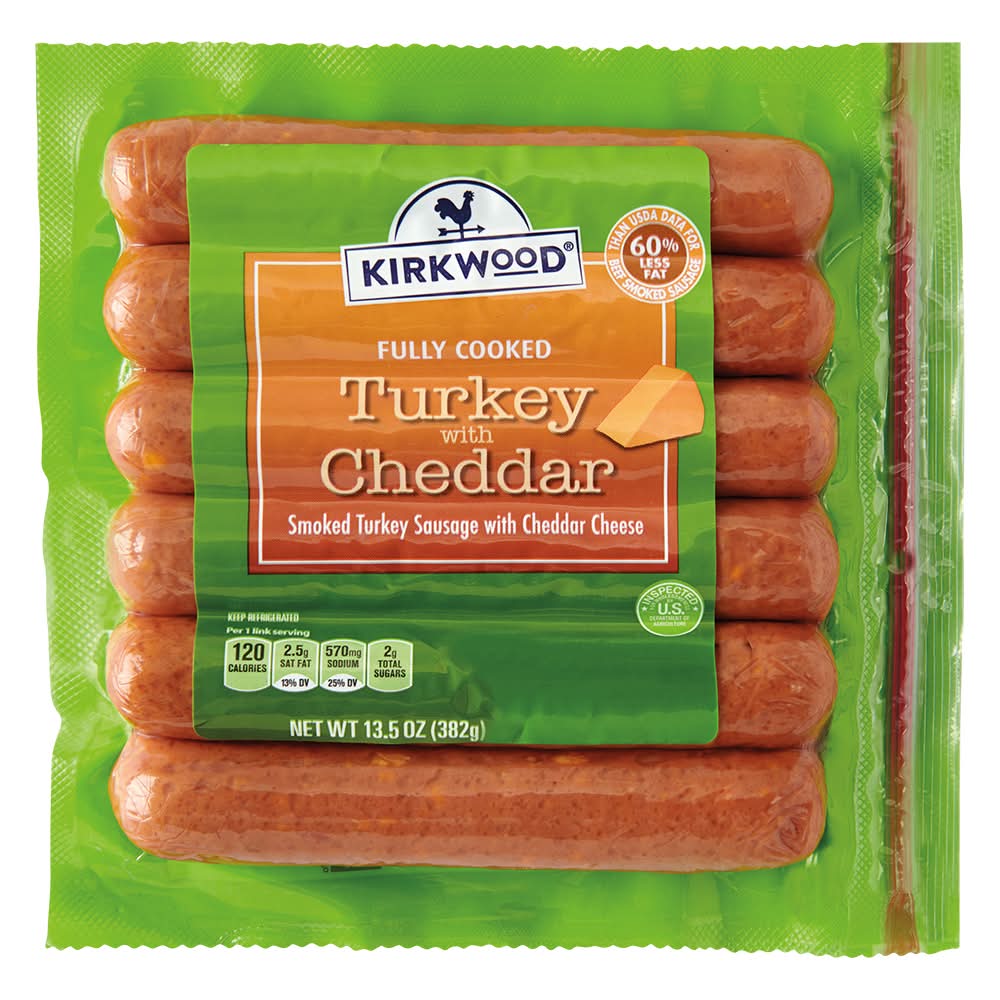 Kirkwood Fully Cooked Sausage, Turkey With Cheddar (13.5 oz)
