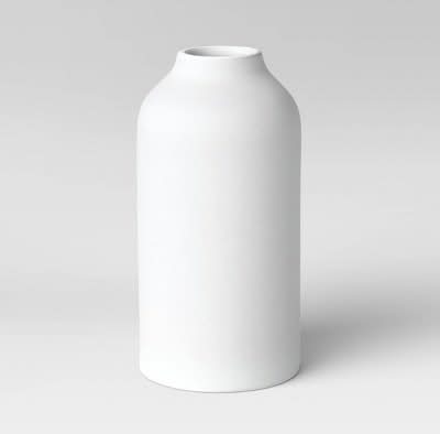 Threshold Texture Ceramic Vase, 10"x5", White