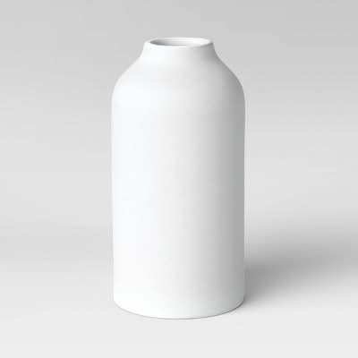 Threshold Texture Ceramic Vase, 10"x5", White
