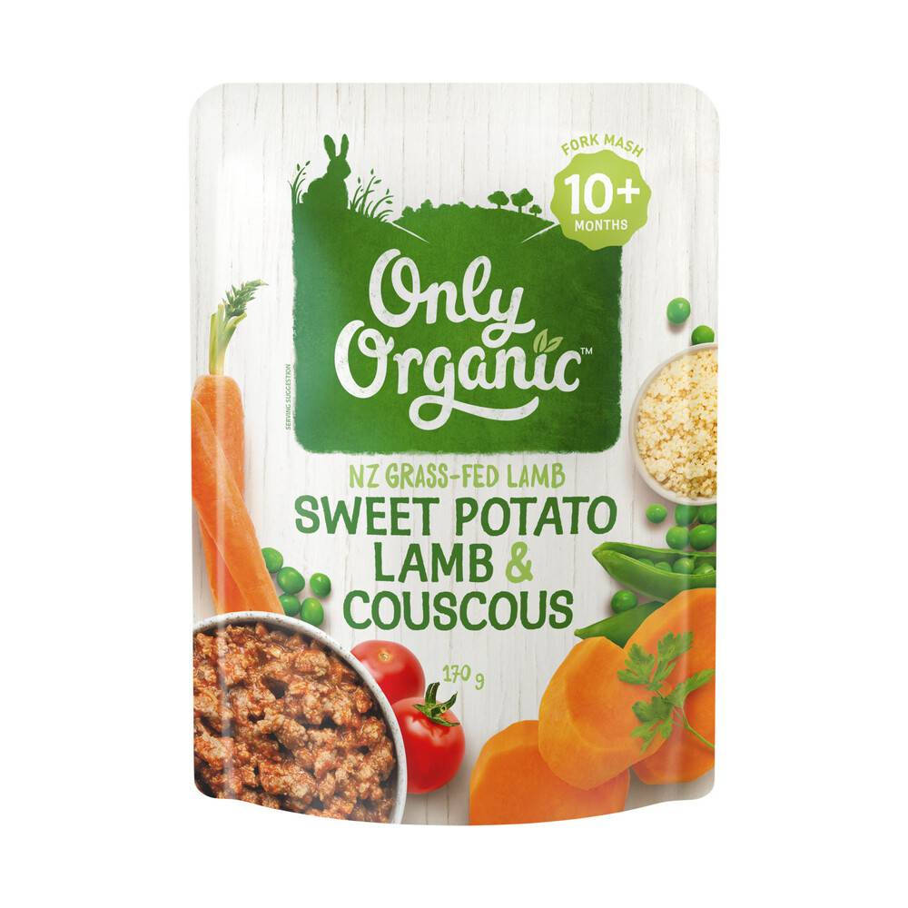 Only Organic Sweet Potato Lamb & Couscous Pouch 10+ Months Baby Food (170g)