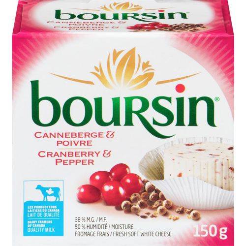 Boursin canneberge et poivre (150 g) - cranberry & pepper cheese (150 g)