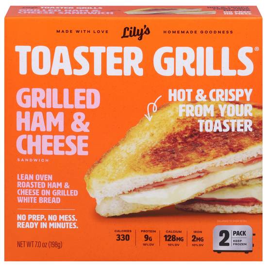 Lily's Toaster Grills Ham & Cheese Sandwiches (2 ct)