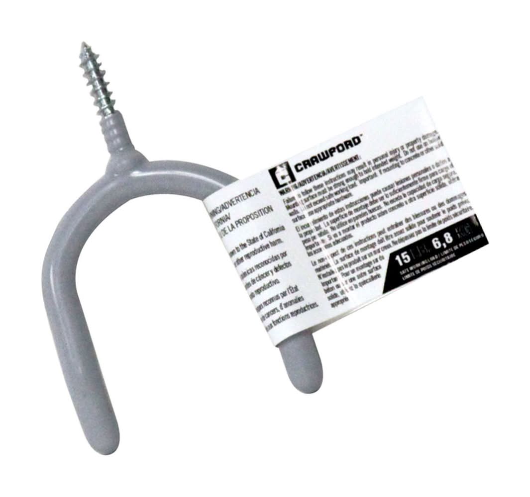Crawford 4 In. L Vinyl Coated Gray Steel Medium Tool Hook Hook 15 Lb. Cap. 1 Pk