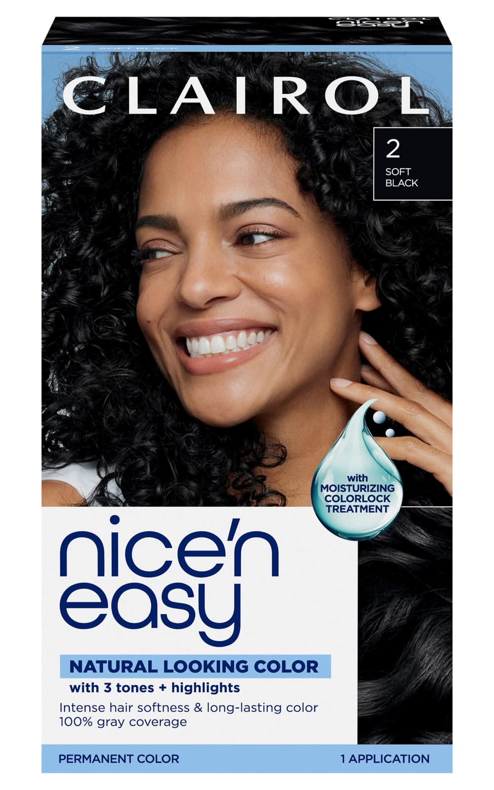 Clairol Nice 'N Easy Permanent Natural Hair Color, 2 Black (0.6 lbs)