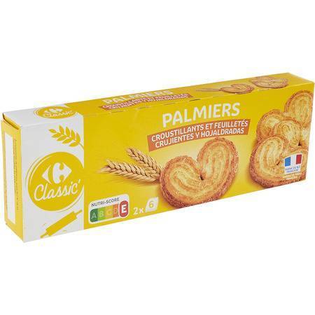 Carrefour Classic' - Biscuits palmiers (12 pièces)