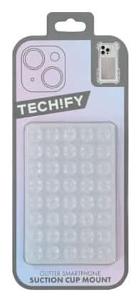 Tech!fy Glitter Smartphone Suction Cup Mount Clear