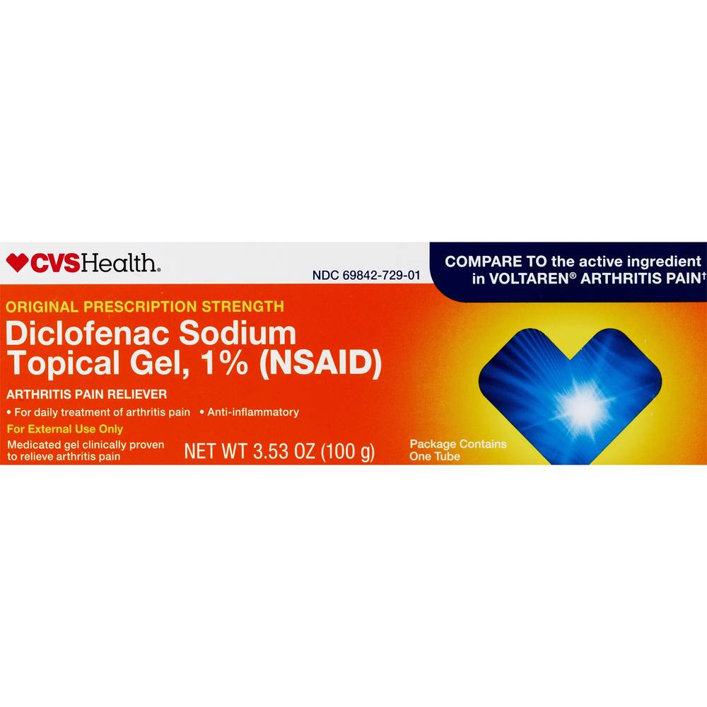 CVS Health Arthritis Pain Relief Diclofenac Sodium Topical Gel 1%, 3.53 OZ