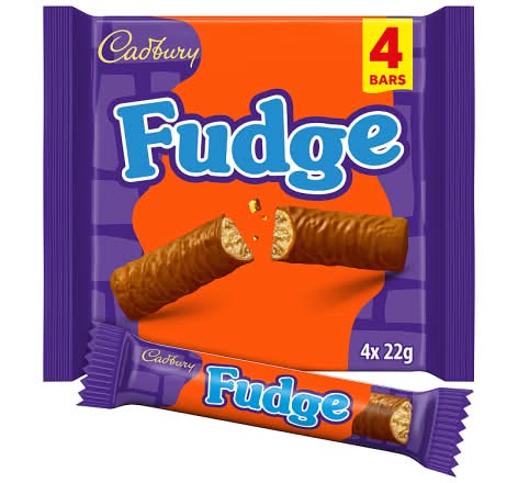 Cadbury Fudge Chocolate Bars (4 x 22g)