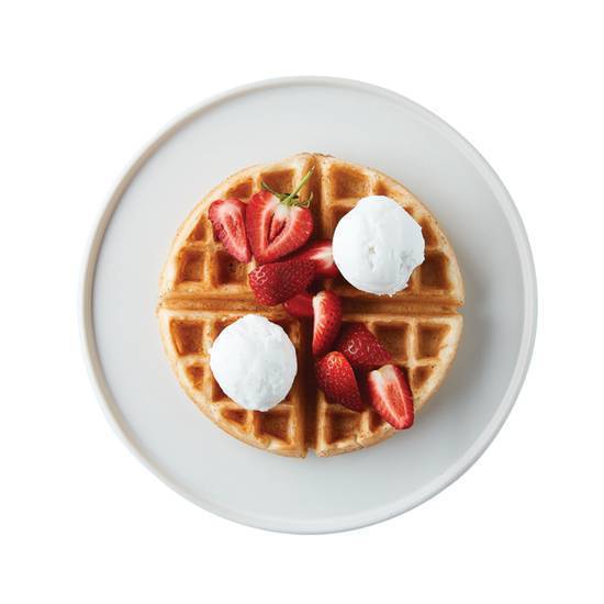 Vegan Strawberries & Cream Waffle