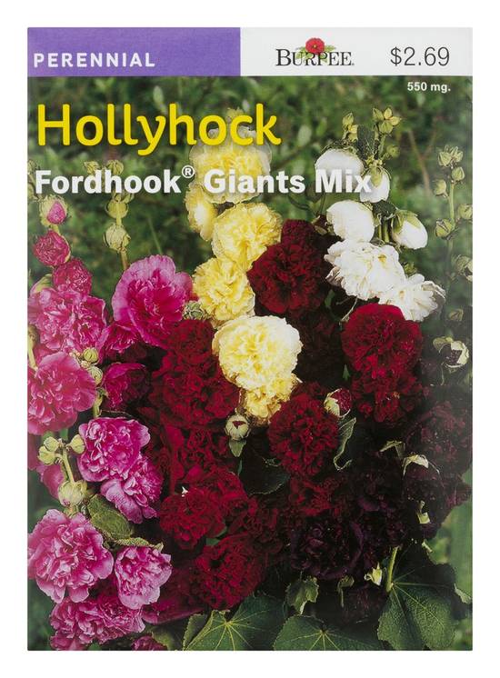 Burpee Hollyhock Fordhook Giants Mix Perennial (550 mg)