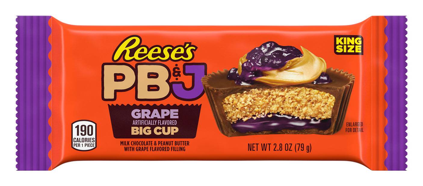Reese's Big Cup Pb&J King Size Milk Chocolate, Grape (2.8 oz, 2 ct)