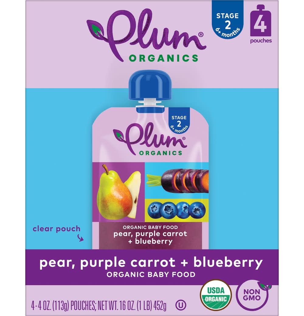 Plum Organics Stage 2 Organic Pear, Purple Carrot & Blueberry (1 lbs)