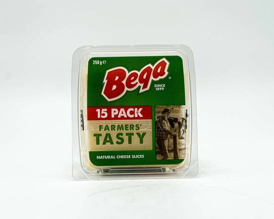 Bega Farmers' Tasty Natural Cheese Slices (15 Pack) 250g