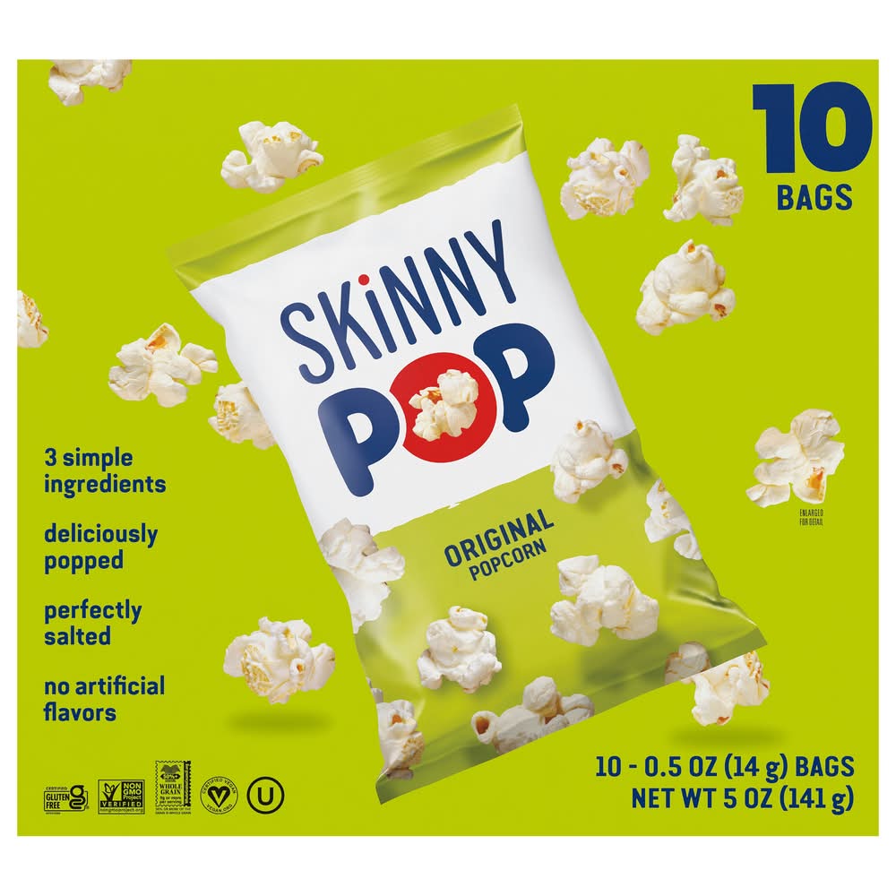 SkinnyPop Popcorn, Original (10 x 0.5 oz)