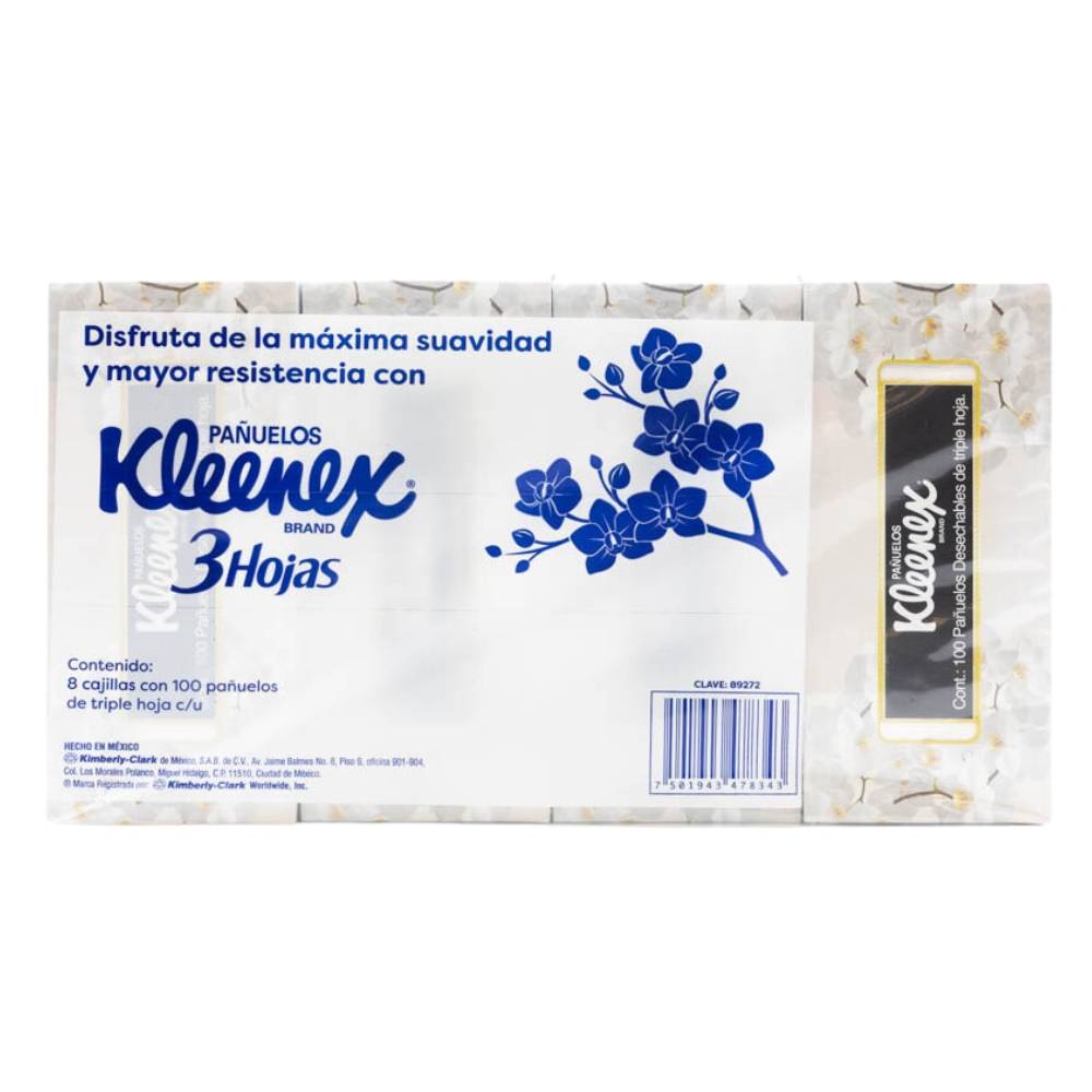 Kleenex · Pañuelos triple hoja (100 un)