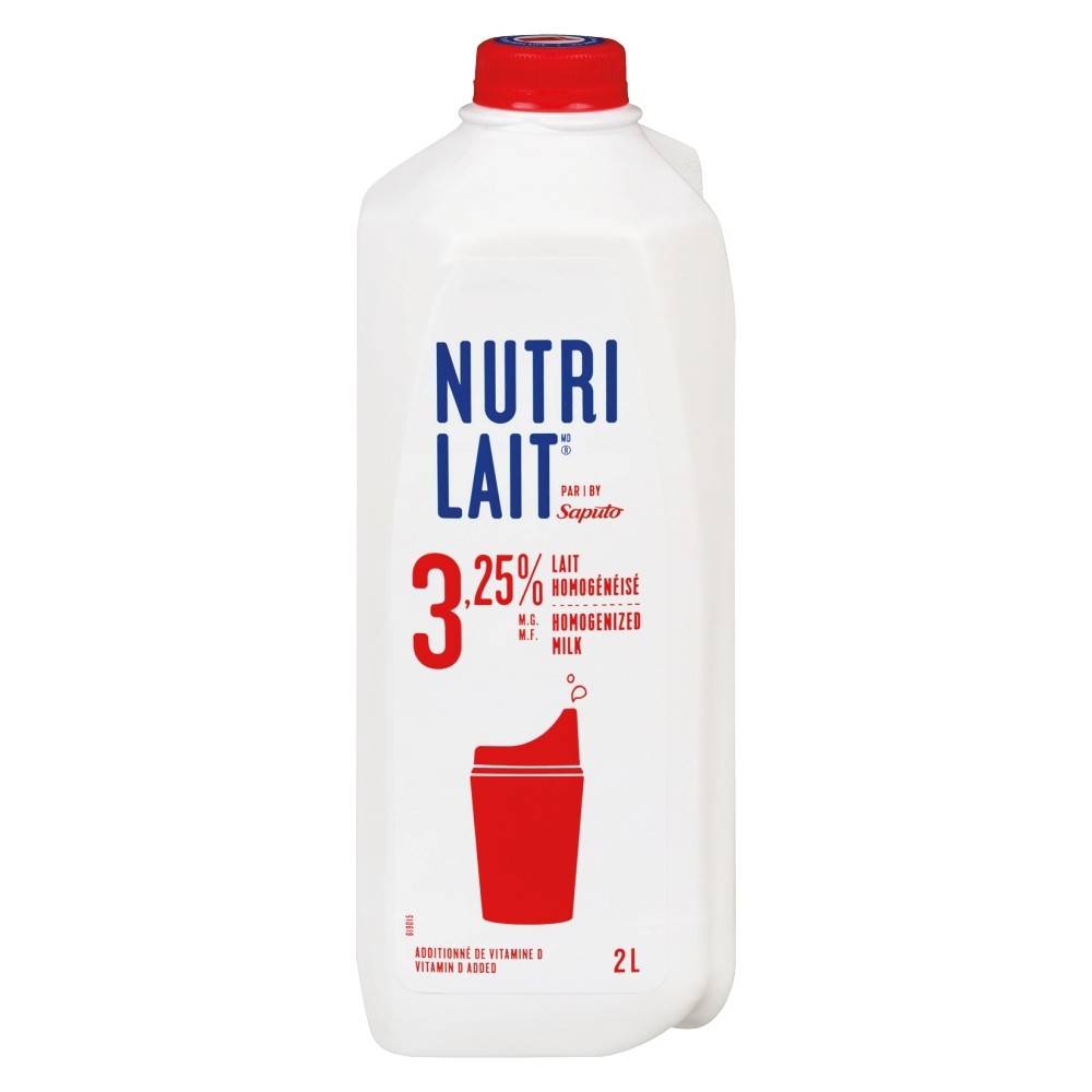 Nutrilait lait homogénéisé 3.25% m.g. - homogenized milk 3.25% m.f. (2 l)