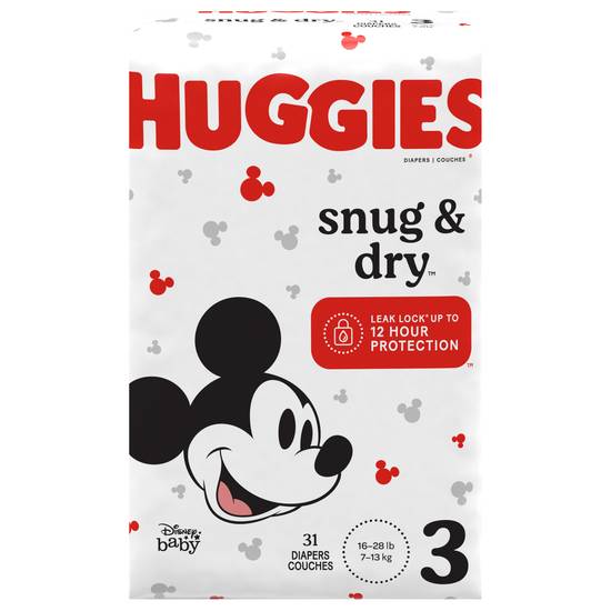 Huggies Size 3 Disney Baby Snug & Dry Diapers (31 diapers)
