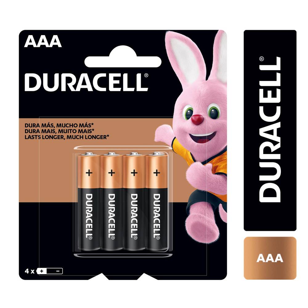 Duracell pack pila alcalina aaa (4 un)