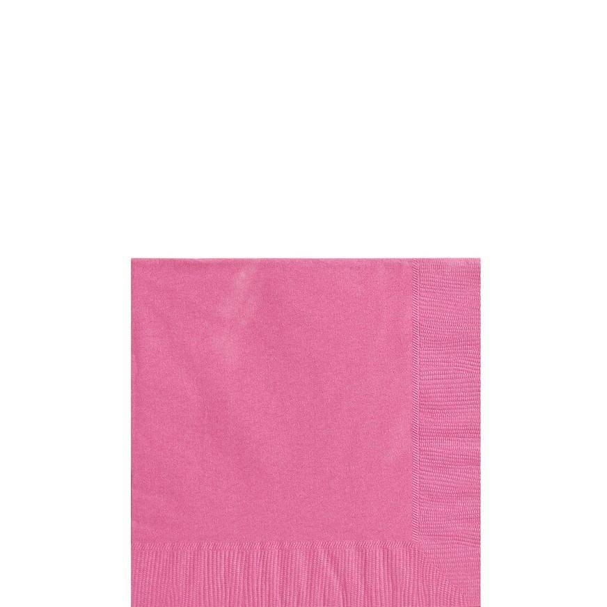 Bright Pink Paper Beverage Napkins, 5in, 100ct
