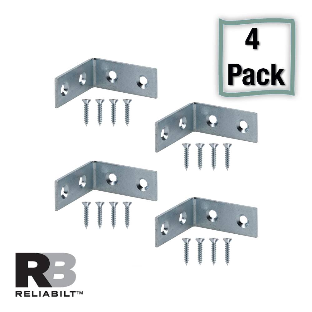 RELIABILT 1.5-in x 0.5-in x 1.5-in Zinc-plated Steel Corner Brace (4-Pack) | 605734