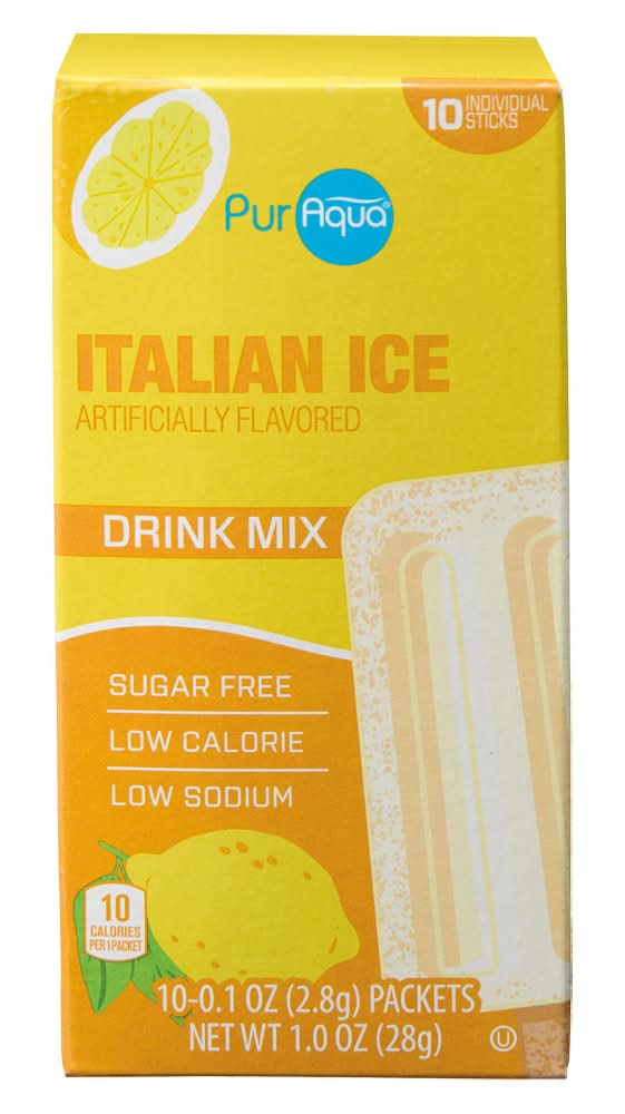 PurAqua Drink Mix Sticks, Lemon Italian Ice