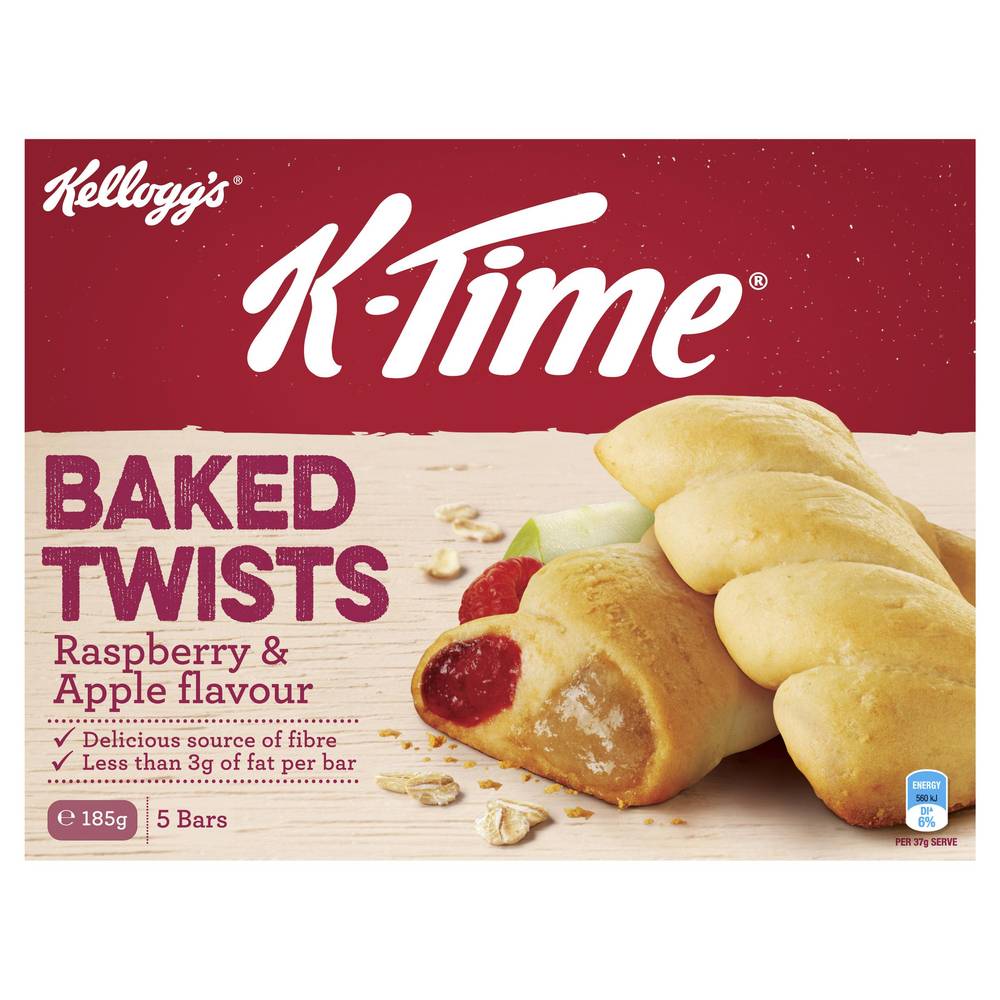 Kellogg's K Time Baked Twists Raspberry & Apple Flavour Snack Bars