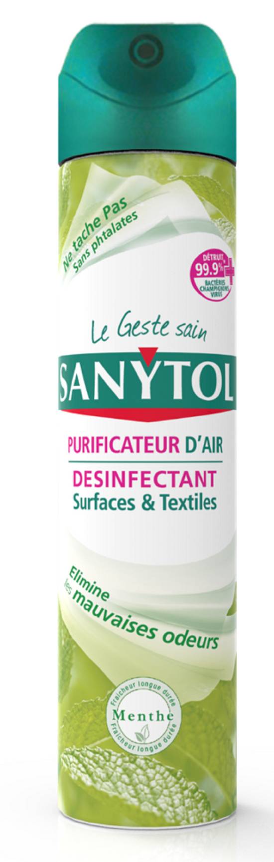Sanytol - Purificateur d'air désinfectant surfaces et textiles menthe