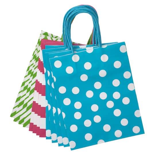 10" Dots & Chevron Paper Bag Value Pack By Celebrate It