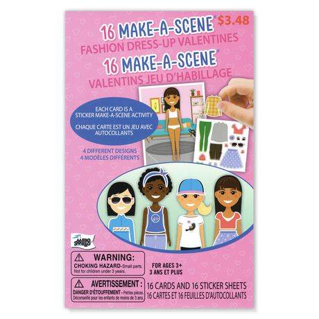 Mello Smello 16 CT Make-A-Scene Fashion Dress-Up Valentines Kiddie Cards