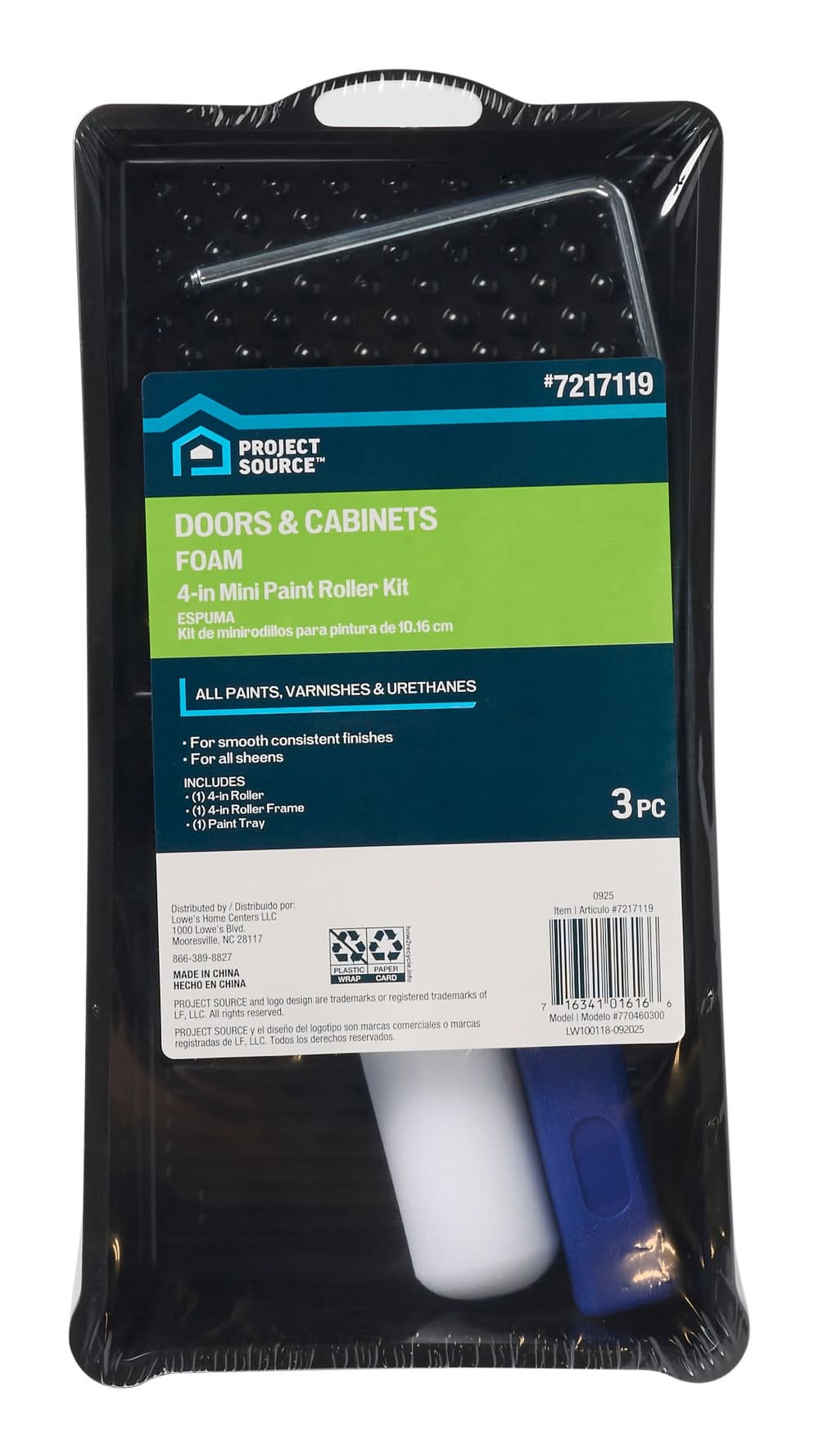 Project Source 4-in x Kit Smooth Mini Foam Paint Roller Cover