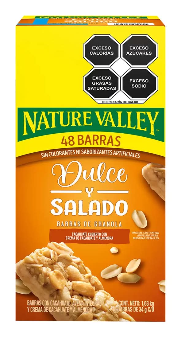 Nature Valley · Sweet & salty barras de granola, cacahuate-almendra (48 x 34 g)