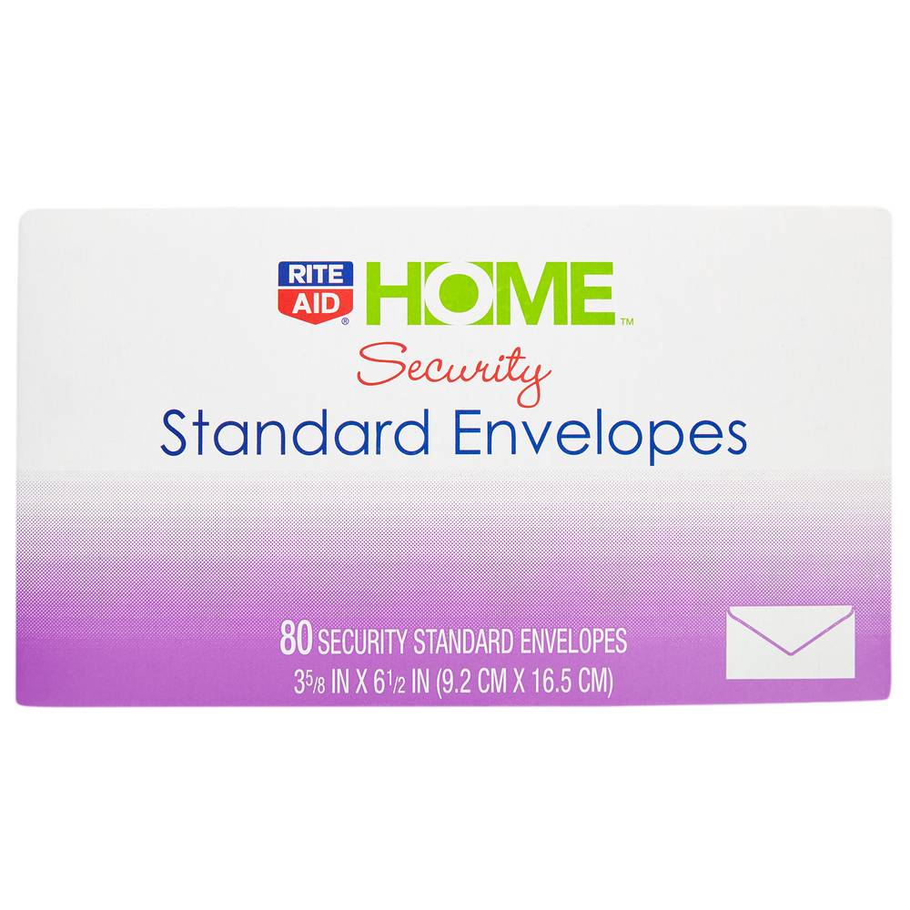 Rite Aid Home Standard Security Envelopes (80ct) (9.2 cm x 16.5 cm)