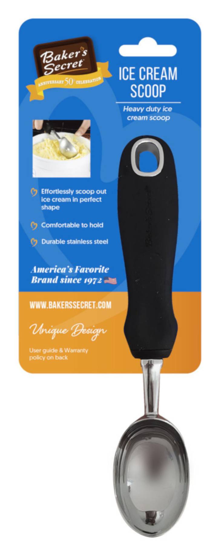 Baker's Secret Stainless Steel Ice Cream Scoop