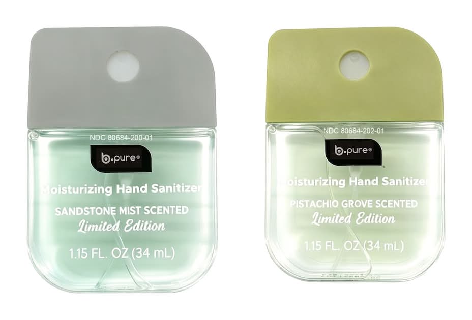 b.pure Limited Edition Moisturizing Spritz Hand Sanitizer, Sandstone Mist-Pistachio Grove (2 x 1.15 fl oz)