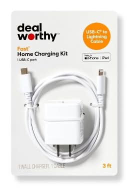 Dealworthy Charger With Lightning Cable Kit 20 W, 3 ft, White