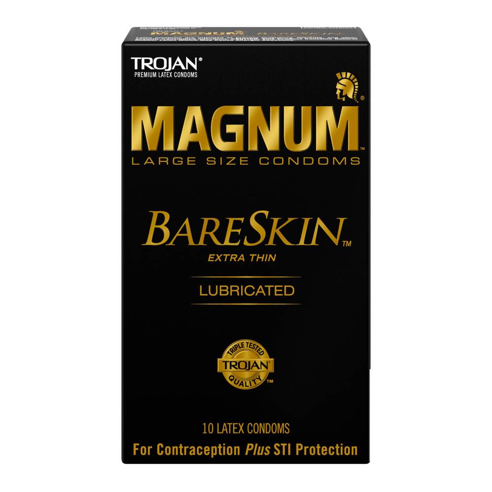 Magnum Bareskin Large Size Lubricated Latex Condoms (10 ct)