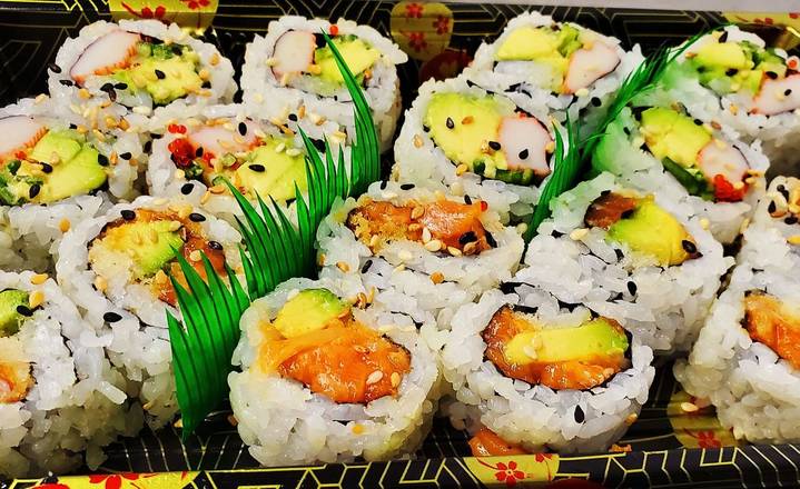 4. California Roll (6 Pieces) & Spicy Salmon Crispy Roll (6 Pieces)