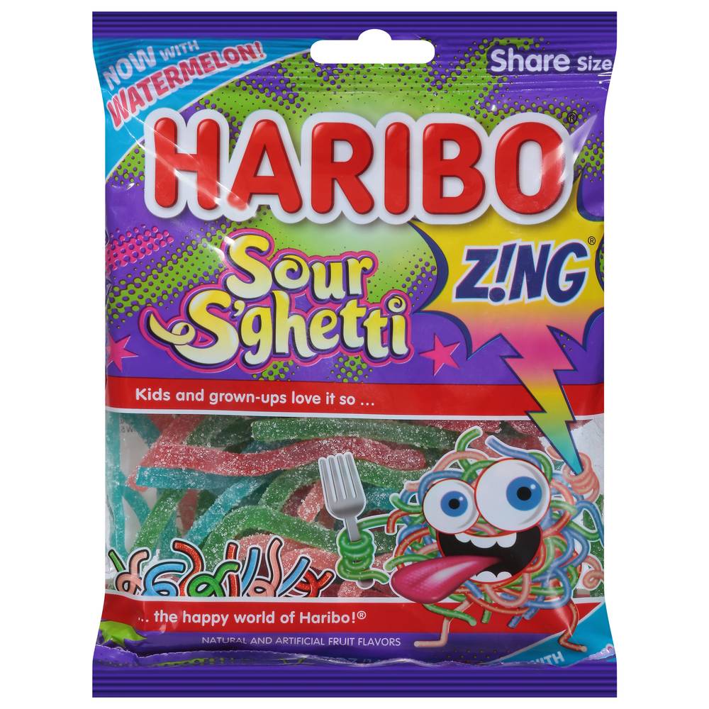 Haribo Zing Sour S'ghetti Gummi Candy