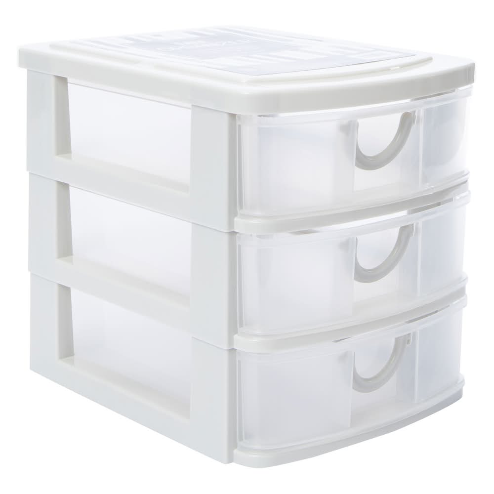 Stackable 3-Drawer Mini Organizer 7.5in X 6.25in Gray