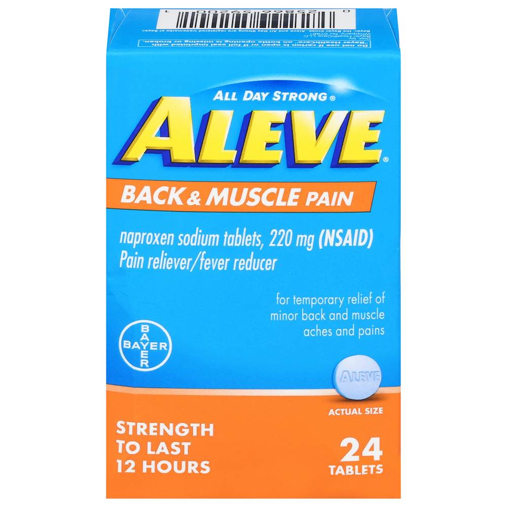 Aleve All Day Strong 220 mg Back & Muscle Pain Reliever Tablets (24 ct)