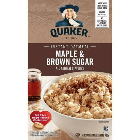 Quaker Maple & Brown Sugar Instant Oatmeal (430 g, 10 ct)