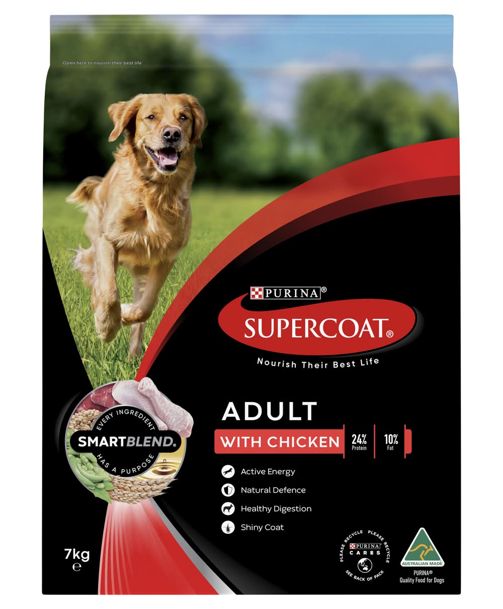 Purina Supercoat Dry Dog Food, Chicken, Adult (7kg)